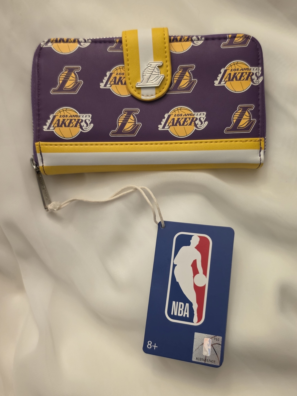 Loungefly NBA Los Angeles Lakers Wallet Logo Snap Zipper Purple Gold